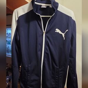 Puma Japan Men's Dark Blue and White Windbreaker
